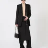 Lange wollen rok met riem, zwart Lange wollen rok met riem, zwart