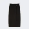 Lange wollen rok met riem, zwart Lange wollen rok met riem, zwart