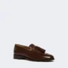 Lederen loafers met kwastjes, cacao Lederen loafers met kwastjes, cacao