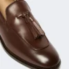 Lederen loafers met kwastjes, cacao Lederen loafers met kwastjes, cacao
