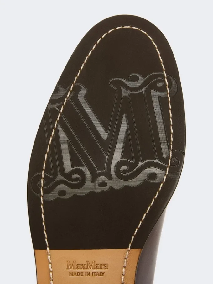 Lederen loafers met kwastjes, cacao Lederen loafers met kwastjes, cacao
