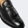 Lederen loafers met kwastjes, zwart Lederen loafers met kwastjes, zwart