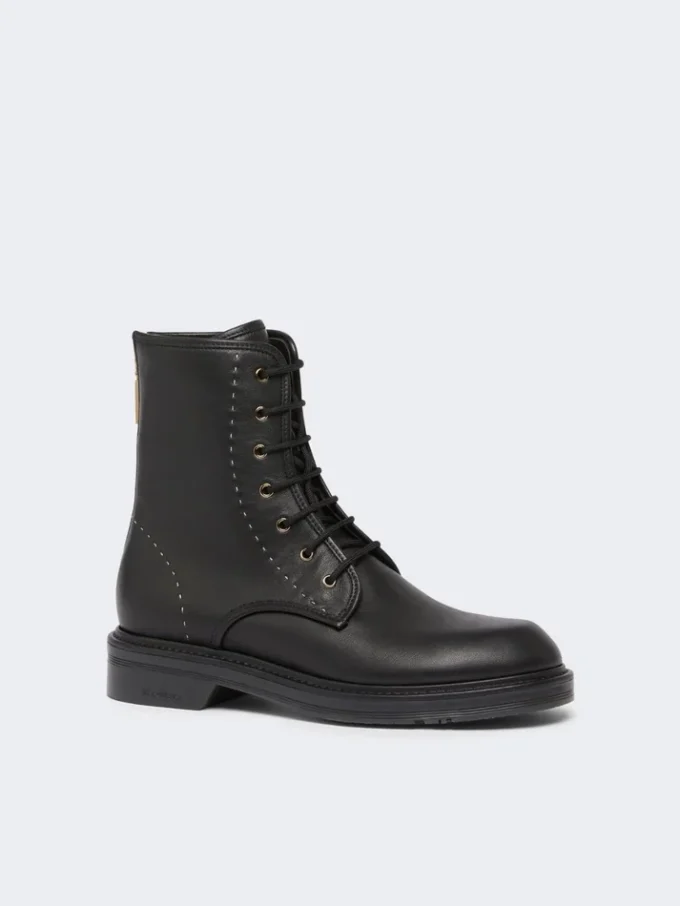 Leren combatlaarzen, zwart Leren combatlaarzen, zwart