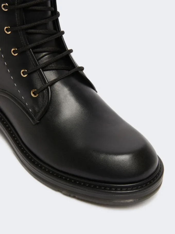 Leren combatlaarzen, zwart Leren combatlaarzen, zwart