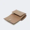 Leren driemaal opvouwbare portemonnee, modderkleur Leren driemaal opvouwbare portemonnee, modderkleur