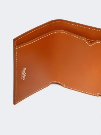 Leren driemaal opvouwbare portemonnee, roestkleur