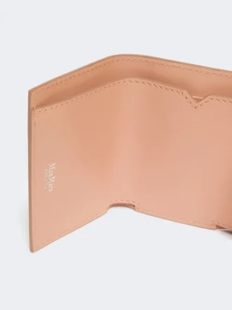 Leren driemaal opvouwbare portemonnee, roze