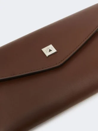 Leren envelopportemonnee, cacao