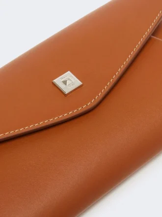 Leren envelopportemonnee, roestkleur