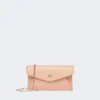 Leren envelopportemonnee, roze Leren envelopportemonnee, roze