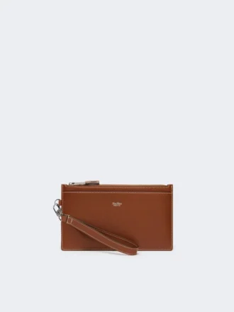 Leren etui met polsband, amberbruin