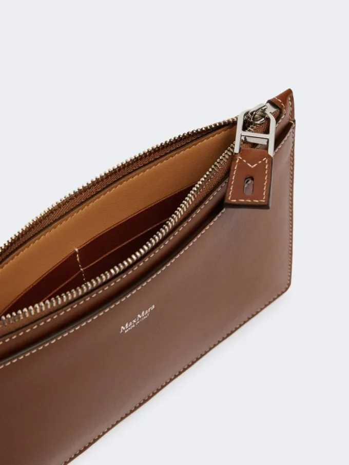 Leren etui met polsband, amberbruin Leren etui met polsband, amberbruin