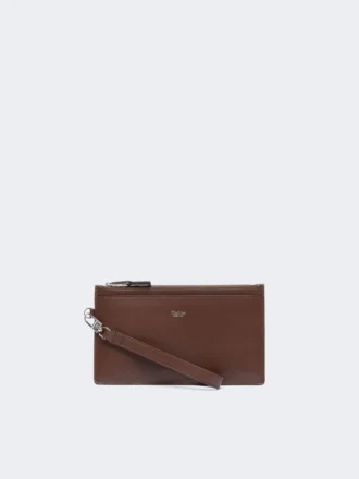 Leren etui met polsband, cacao