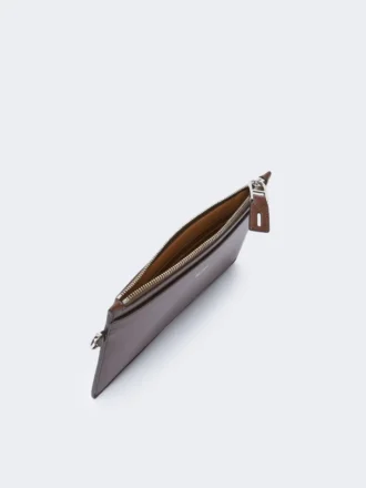Leren etui met polsband, cacao