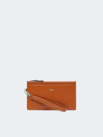 Leren etui met polsband, roestkleur