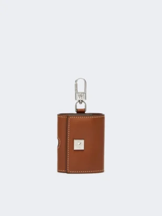 Leren etui voor oortelefoons, amberbruin Leren etui voor oortelefoons, amberbruin