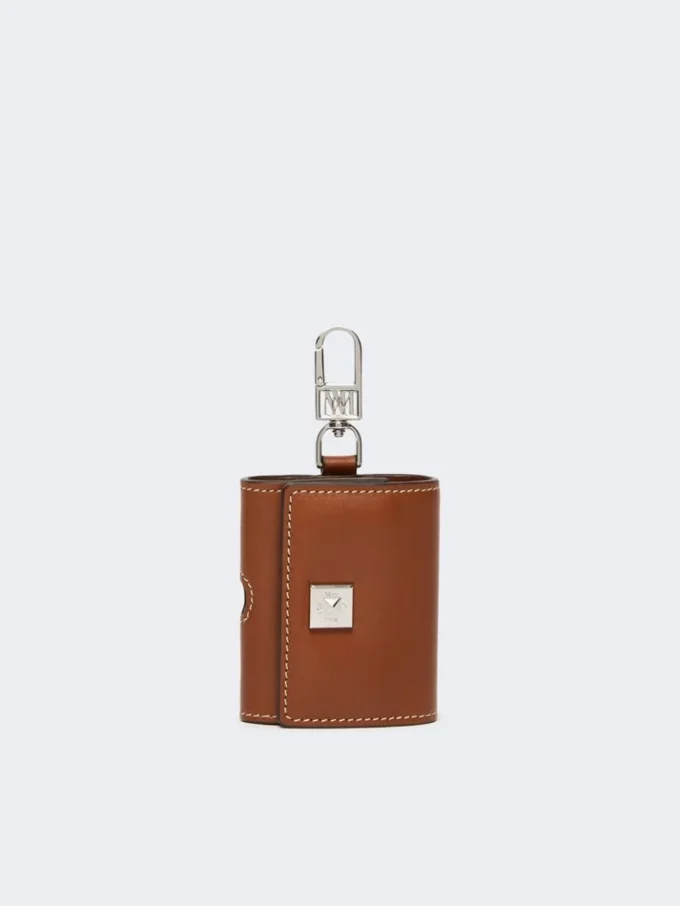 Leren etui voor oortelefoons, amberbruin Leren etui voor oortelefoons, amberbruin