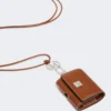 Leren etui voor oortelefoons, amberbruin Leren etui voor oortelefoons, amberbruin