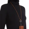 Leren etui voor oortelefoons, amberbruin Leren etui voor oortelefoons, amberbruin