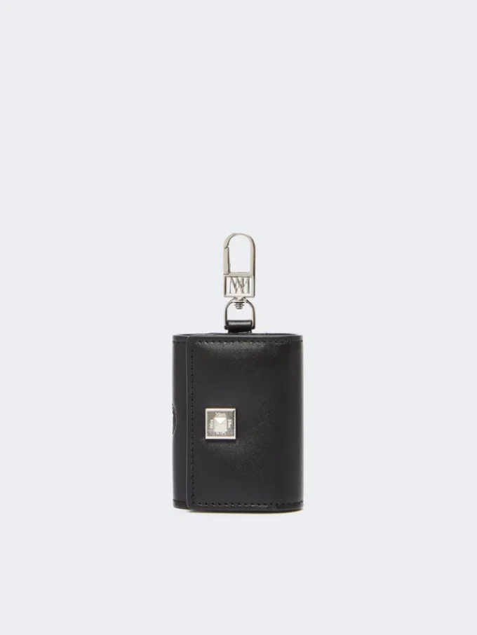 Leren etui voor oortjes, zwart Leren etui voor oortjes, zwart