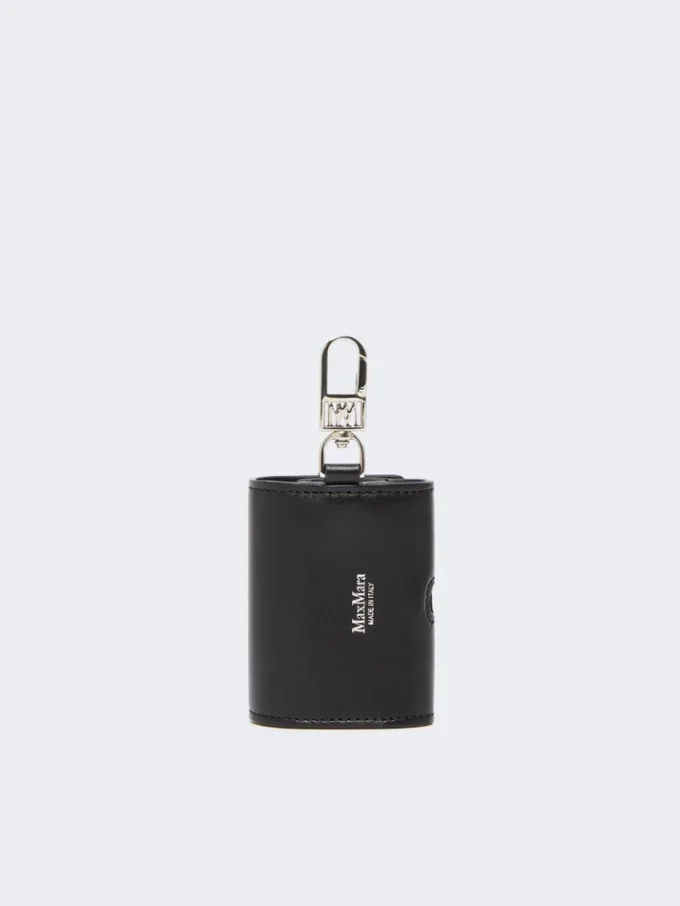 Leren etui voor oortjes, zwart Leren etui voor oortjes, zwart