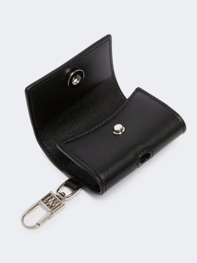 Leren etui voor oortjes, zwart Leren etui voor oortjes, zwart