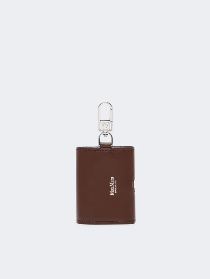 Leren oortelefoonetui, cacao