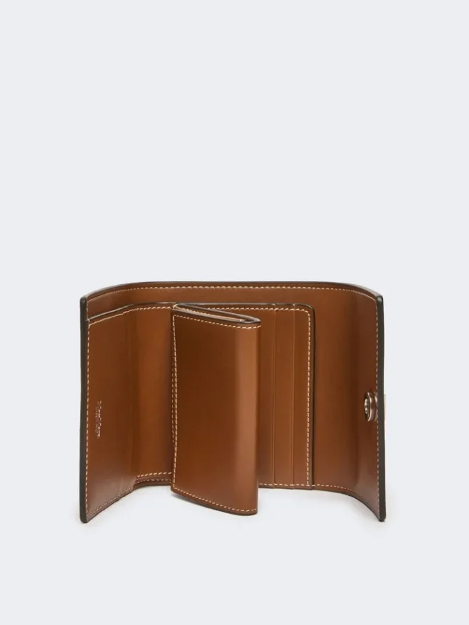 Leren portemonnee, amberbruin Leren portemonnee, amberbruin