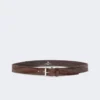 Leren riem met krokodillenprint, bruin Leren riem met krokodillenprint, bruin