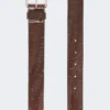 Leren riem met krokodillenprint, bruin Leren riem met krokodillenprint, bruin