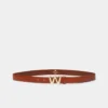 Leren riem met logo-gesp, tabakskleur Leren riem met logo-gesp, tabakskleur
