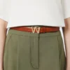 Leren riem met logo-gesp, tabakskleur Leren riem met logo-gesp, tabakskleur