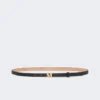 Leren riem met monogram, zwart Leren riem met monogram, zwart