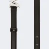 Leren riem met monogramgesp, zwart Leren riem met monogramgesp, zwart