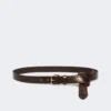 Leren riem met punt, donkerbruin Leren riem met punt, donkerbruin