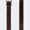 Leren riem met punt, donkerbruin Leren riem met punt, donkerbruin