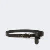 Leren riem met punt, zwart Leren riem met punt, zwart