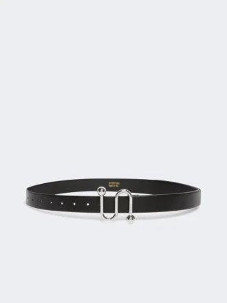 Leren riem met S-gesp, zwart