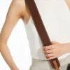 Leren schouderriem, cacao
