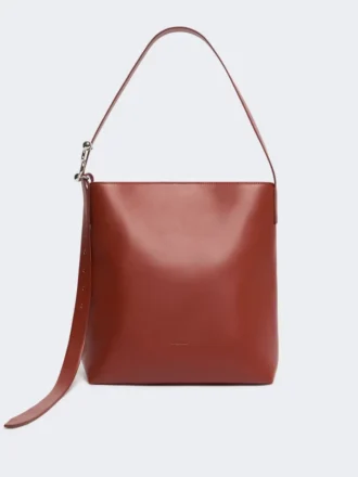 Leren shopper met S-gesp, roestkleur