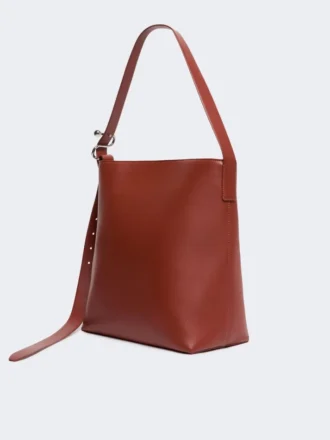 Leren shopper met S-gesp, roestkleur