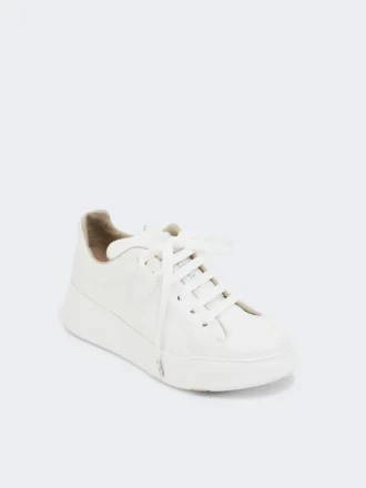 Leren sneakers, optisch wit