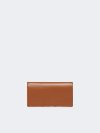 Leren telefoonetui, amberbruin