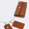 Leren telefoonetui, amberbruin Leren telefoonetui, amberbruin