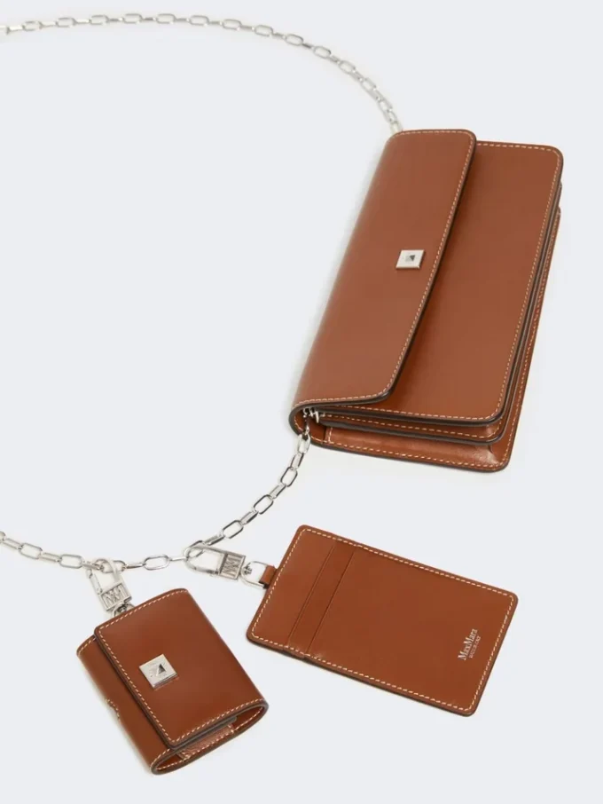 Leren telefoonetui, amberbruin Leren telefoonetui, amberbruin