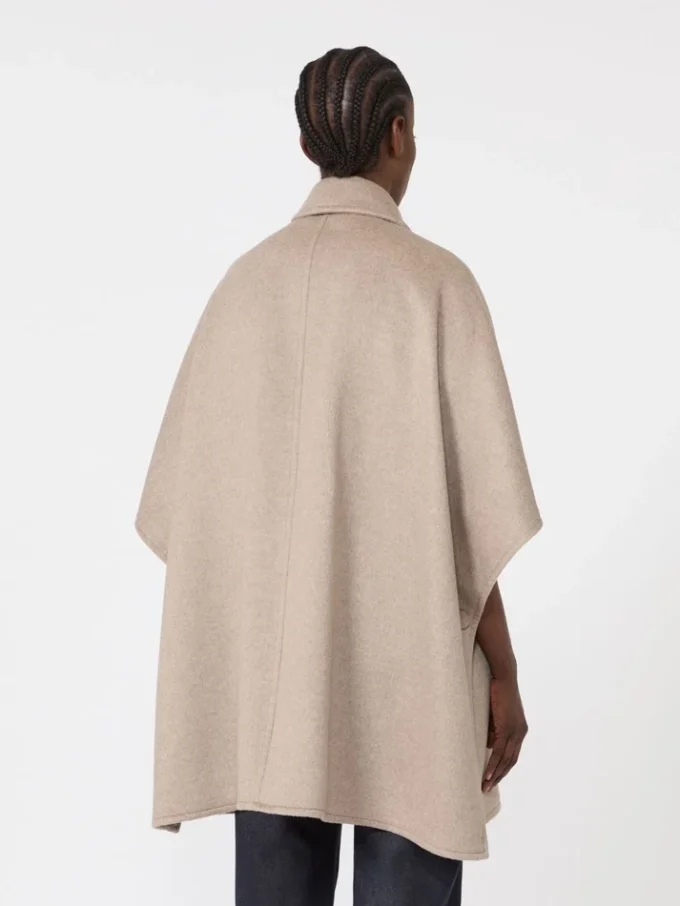 Lichtgewicht cape van kasjmier broadcloth, tawny bronsbruin Lichtgewicht cape van kasjmier broadcloth, tawny bronsbruin