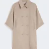Lichtgewicht cape van kasjmier broadcloth, tawny bronsbruin Lichtgewicht cape van kasjmier broadcloth, tawny bronsbruin