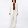 Linnen blazer met krijtstreep, naturel Linnen blazer met krijtstreep, naturel
