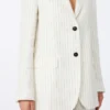 Linnen blazer met krijtstreep, naturel Linnen blazer met krijtstreep, naturel