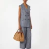 Linnen broek met krijtstreep in denimlook, ultramarijn Linnen broek met krijtstreep in denimlook, ultramarijn